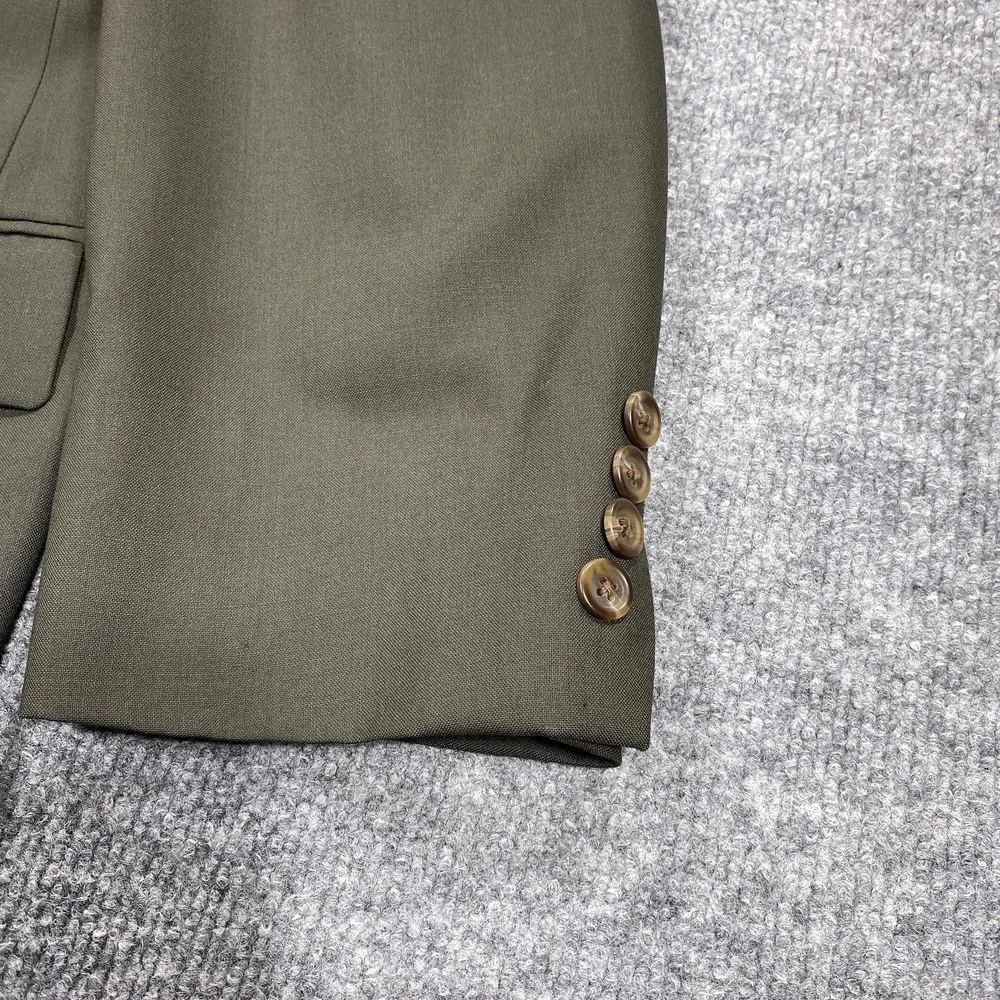 Chaps Ralph Lauren Blazer Mens 44 Tall Olive Green Pure New Wool Sport Coat